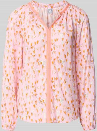 Emily van den Bergh Regular Fit Bluse aus Viskose mit V-Ausschnitt in Rosa, Gr&ouml;&szlig;e 36