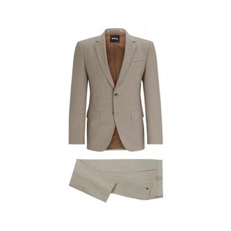 HUGO BOSS Heren, Pakken, Beige, Maat: 3XL Wol