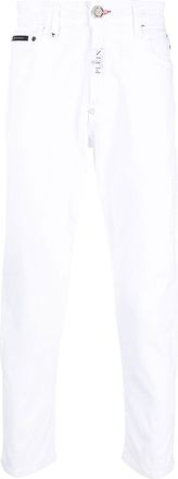 Philipp Plein straight-leg mid-rise jeans - men - Cotton/Cotton/Polyester/Polyester/Spandex/Elastane - 29 - White