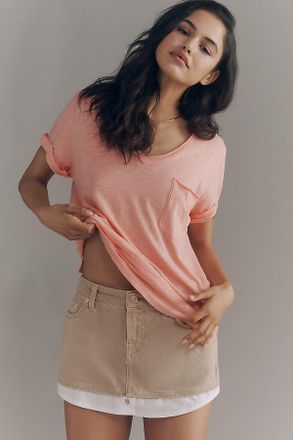 Pilcro Quinn Short-Sleeve V-Neck Tee by Pilcro