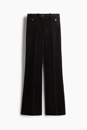 H&M Ausgestellte Samthose - Schwarz