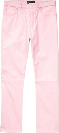 Purple straight-leg leather trousers - men - Leather - 30 - Pink