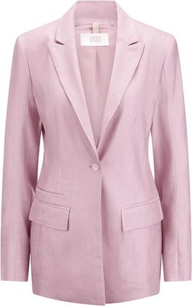 Riani Linnen en Lyocell Jas met Knopenriem - Dames - Blazers - Roze - XL - Linnen - Jassen