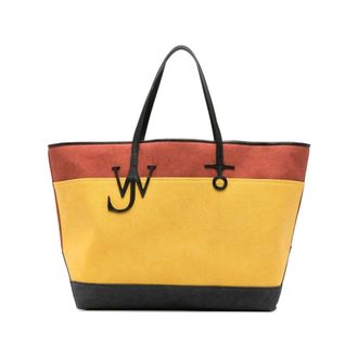 J.W.Anderson Logo Pendant Colour-Block Tote Bag - male - JW Anderson - Shopping Bags - Yellow - ONE SIZE - Bags