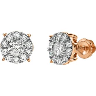 LuvMyJewelry Blazers Prime 14K Gold Diamond Stud Earrings - 1.11ct. in 14K Rose Gold at Nordstrom