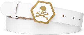 Philipp Plein Belt Skull Premium Women in White/gold at Nordstrom, Size 80