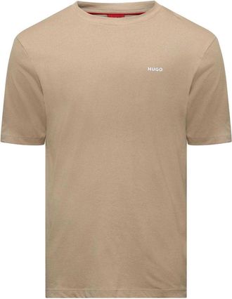HUGO BOSS Hugo Heren borst Logo Regular T-Shirt (Beige)