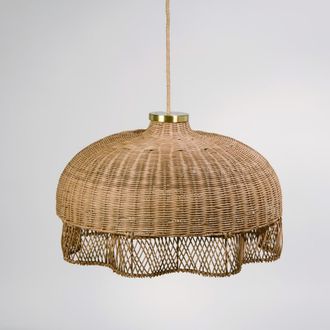 Maisons du monde L&aacute;mpara de techo de rat&aacute;n y cobre dorado