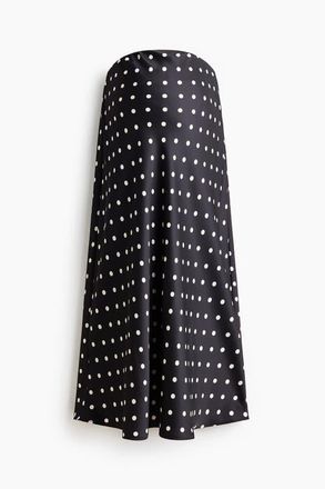 H&M Mama Satin Slip Skirt in Black/polka Dot at Nordstrom, Size Xx-Large