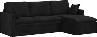 vidaXL Sof&aacute; Negro 228 X 134 X 80 Cm Terciopelo Vidaxl