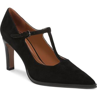 Franco Sarto Atley T-Strap Pointed Toe Pump in Black at Nordstrom Rack, Size 11