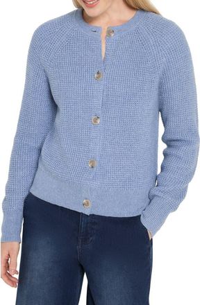 Nic+Zoe Waffle Stitch Cotton Blend Cardigan in Dusty Moonstone at Nordstrom, Size Medium P