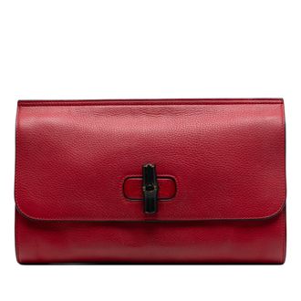 Gucci Tweedehands Leren Bamboe Daghandtas