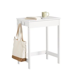 SoBuy Escritorio Con Un Caj&oacute;n Y 3 Percheros Mesa De Ordenador 60x40x77 Cm Blanco Fwt43-w Sobuy Es