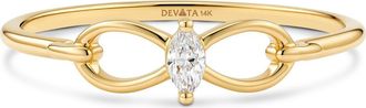 Devata Infinity Marquise Lab Grown Diamond Ring in 14K Gold in Yellow Gold at Nordstrom, Size 6
