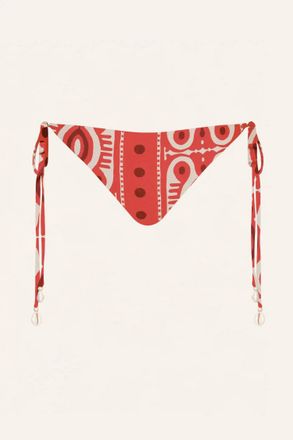 Johanna Ortiz Womens Sagrado Bikini Bottom In Red/ Ecru