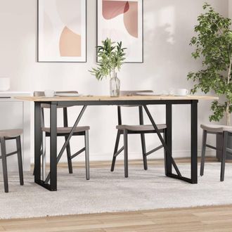 Berkfield Home Durable Dining Table Legs O-Frame 120x60x73 cm Steel in Black | Size: 120 x 60 x 73 cm