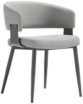 Manhattan Comfort Luce Textured Leatherette Dining Chair With Metal Legs