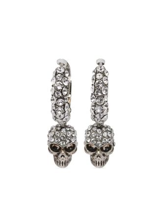 ピアス MCQUEEN SKULL EARRINGS WITH PEARL McQueen Faux Pearl and Skull Earrings | Harrods US