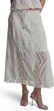DKNY Crochet Leaf Midi Skirt in Ivory at Nordstrom Rack, Size X-Large