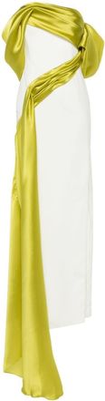 Gaby Charbachy colour-block side-slit gown - women - Polyester - 42 - White
