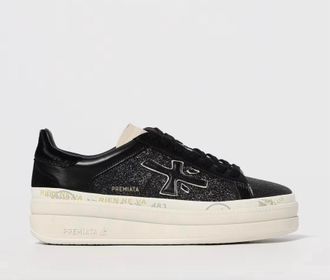 Premiata Womens Claudia Glitter Platform Sneaker In Black