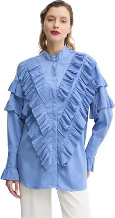Bruuns Bazaar Tilja Blouse - Dames - Blouses - Blauw - XS - Polyester - Overhemden