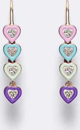 Kamyen Jewellery Candy Crush 18kt rose gold drop earrings with diamonds and enamel
