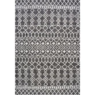 Jonathan Y Designs Kafel Bohemian Indoor/Outdoor Area Rug in Black/ivory at Nordstrom, Size 3Ft 0In X 5Ft 0In