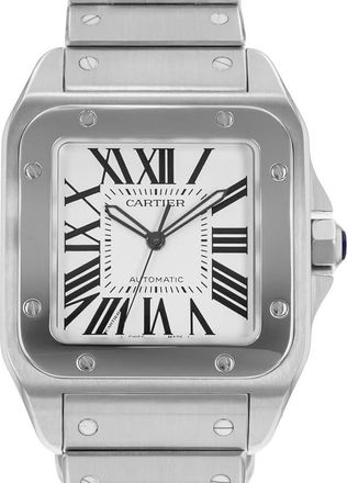 Cartier Pre-owned Cartier Santos 100 Automatic Silver Dial Mens Watch W200737G
