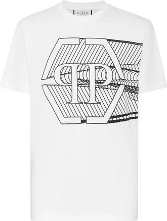 Philipp Plein T-Shirt Ronde Hals Skull & Bones - Heren - T-shirts - Wit - S - Katoen - Tops
