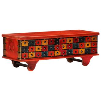 Berkfield Home Storage Box Red 110x40x40 cm Solid Acacia Wood | Size: 110 x 40 x 40 cm
