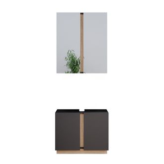 Vicco Conjunto De Muebles De Ba&ntilde;o Gloria, Antracita, 2 Piezas
