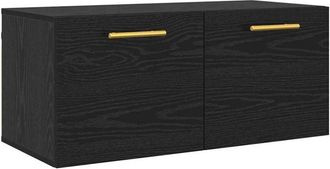 vidaXL Mueble De Pared Roble Negro 80 X 36.5 X 35 Cm Vidaxl