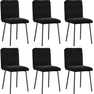 vidaXL Silla De Comedor 6 Unidades Terciopelo Negro Vidaxl
