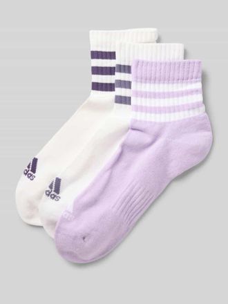 adidas Socken mit Logo-Stitching Modell Mid im 3er-Pack in Flieder, Gr&ouml;&szlig;e 39-42