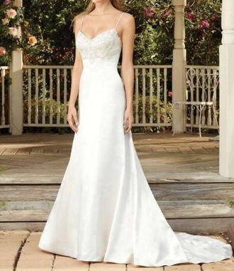Casablanca Bluebell Wedding Dress In White/silver