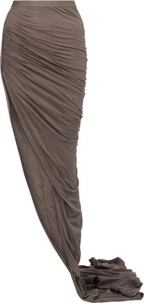 Rick Owens Flowing Black Cotton Edfu Skirt With Draped Silhouette