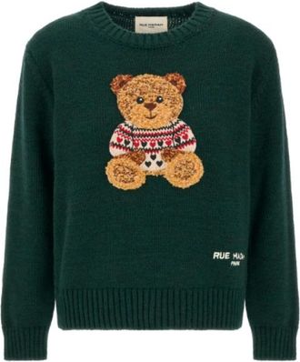 Rue Madam Marvin Love Jumper - Dames - Ronde hals truien - Groen - L - Wol - Truien & Vesten