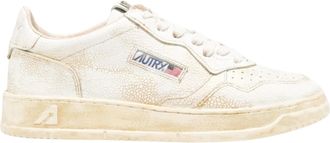 Autry Super Vintage Low Mens White/Platinum Sneakers