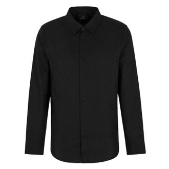 A|X Armani Exchange Heren Regular Shirt Met Lange Mouwen (Zwart)