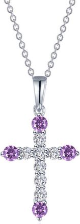 Lafonn Simulated Semiprecious Birthstone Cross Necklace in Alexandrite/White at Nordstrom Rack