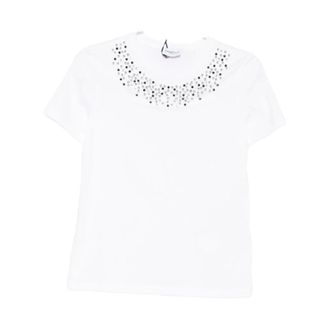 Marella T-Shirts, female, White, Size: XL Mlssaio Bejewelled-detail T-shirt
