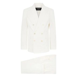 Dsquared2 Double Breasted Suits, male, White, Size: M Double Breasted Suit