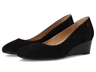 Marc Joseph New York Prospect Wedge Womens Wedge Shoes Black Nobuck : 6 M, Leather