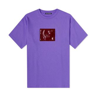 Acne Studios T-Shirts, male, Purple, Size: M Exford Inflate Logo T-Shirt