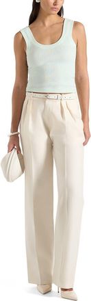 Mani&egrave;re De Voir Liane Scoop Neck Ribbed Vest in Mint Green at Nordstrom, Size X-Small