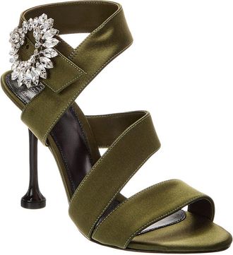 Alexandre Birman Antonia Crystals 100 Satin Sandal