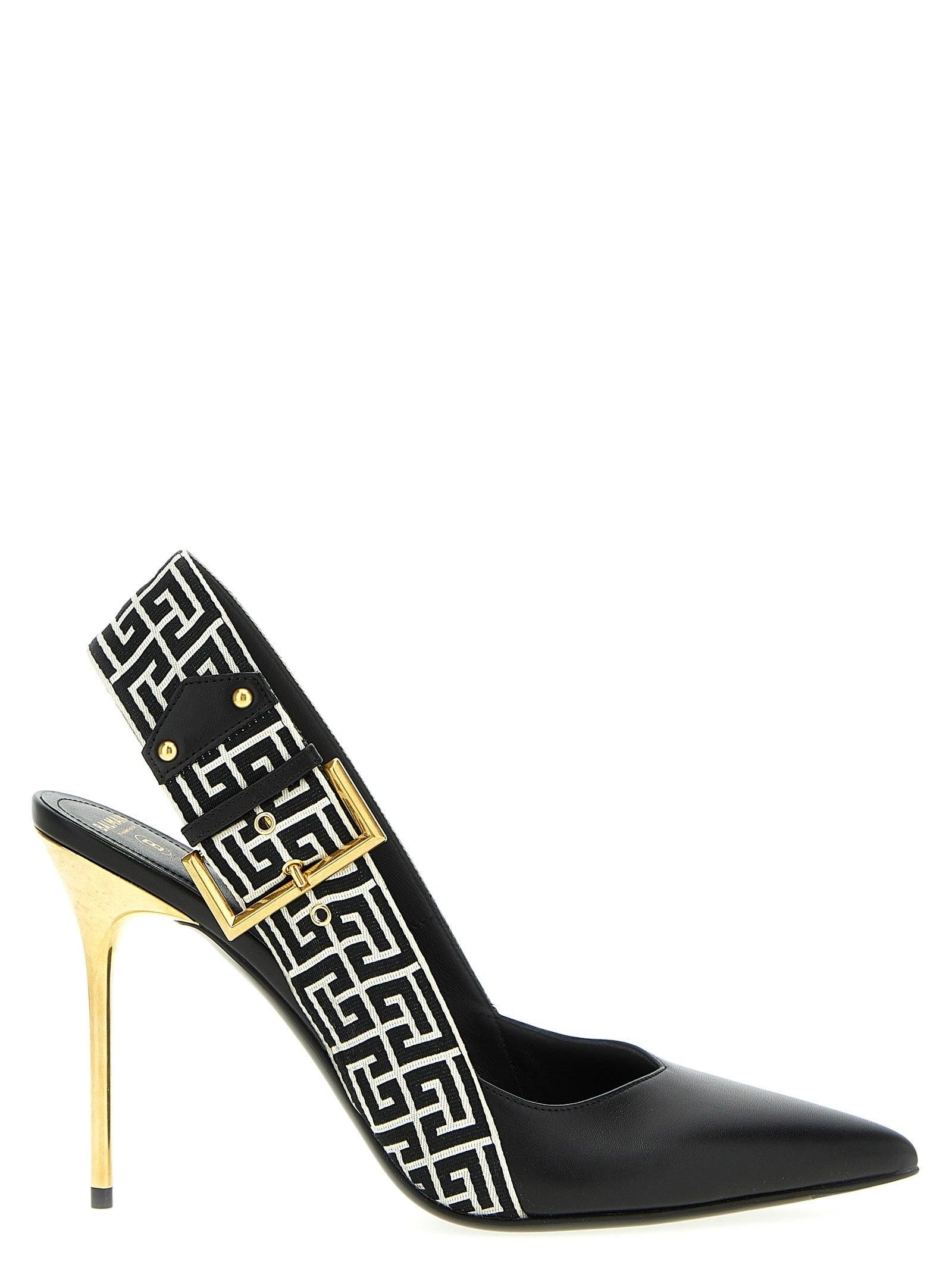 シューズ・サンダルその他 BALMAIN Woman Heeled sandals Green EN1UH086LVIT 7DU B-Buzz Leather Sandals green green - Women | BALMAIN