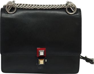 Fendi Kan I Black Leather Clutch Bag (Pre-Owned)